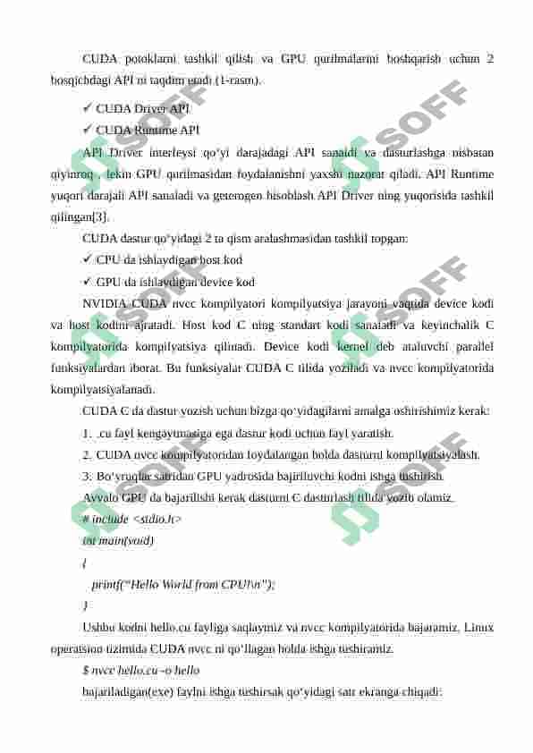 Geterogen hisoblash tizimlari. OpenCL kutubxonasining ma’lumotlarga parallel ishlov berishdagi imkoniyatlari 3