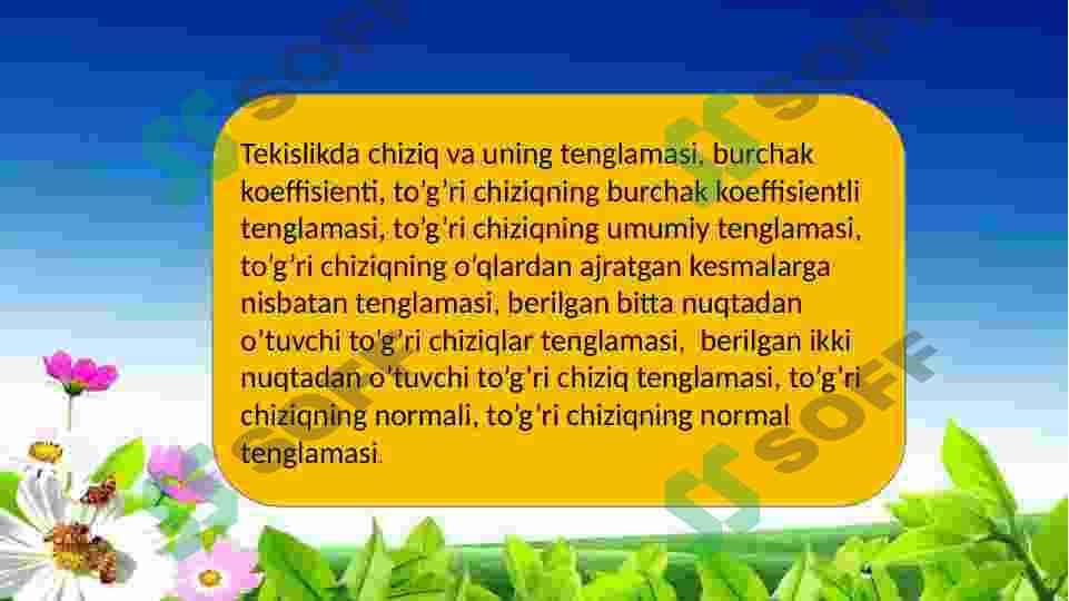Fazoda ikki to'g'ri chiziq orasidagi burchak 3