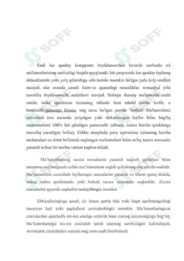 Windows OTda zaxira nusxalashni (Backup and Restore) amalga oshirish 3