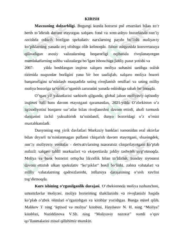 O'zbekistonda moliya bozorining shakllanishi va rivojlanishi 3