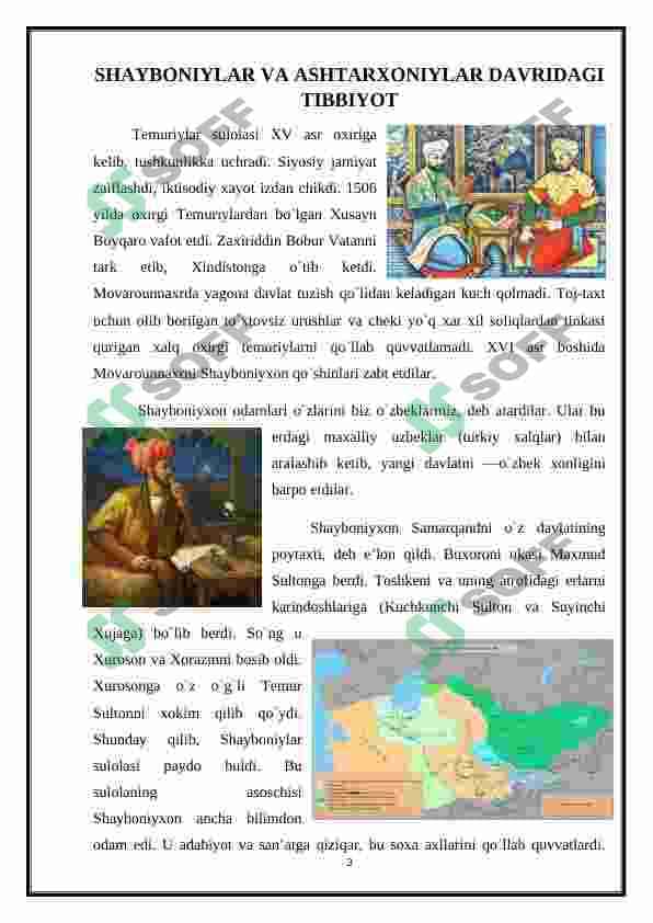 O`zbek xonliklari davridagi tibbiyotni rivojlanishi 3
