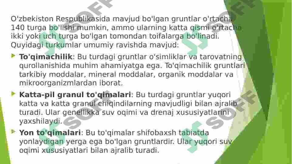 O'zbekiston Respublikasidagi mavjud gruntlarning turlari va ularning xususiyatlari 3