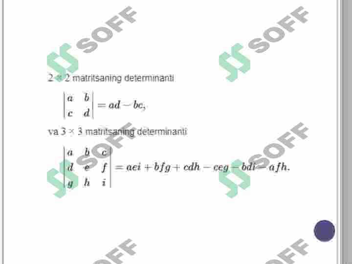 Determinantlar va ularning turlari 3
