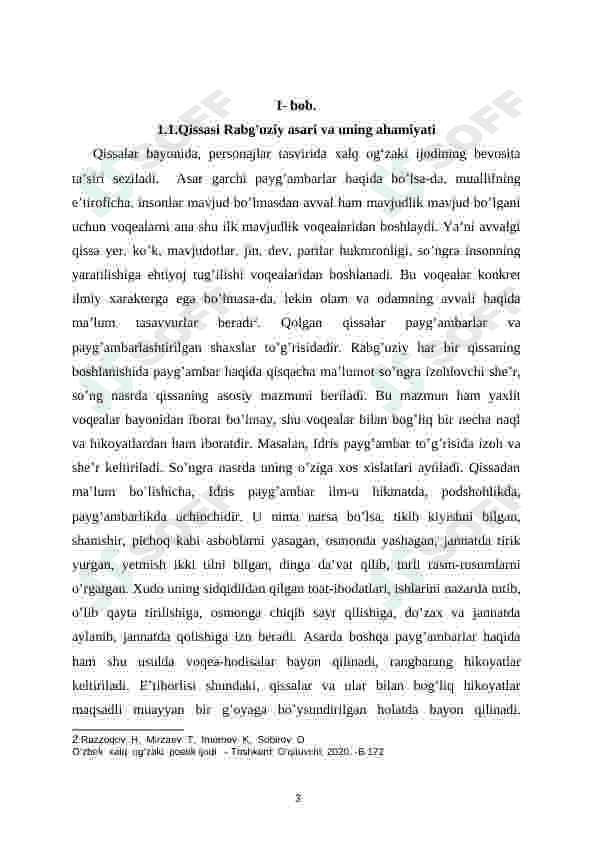 Qissasi Rabg'uziy asari diniy xarakterdagi asar sifatida 3