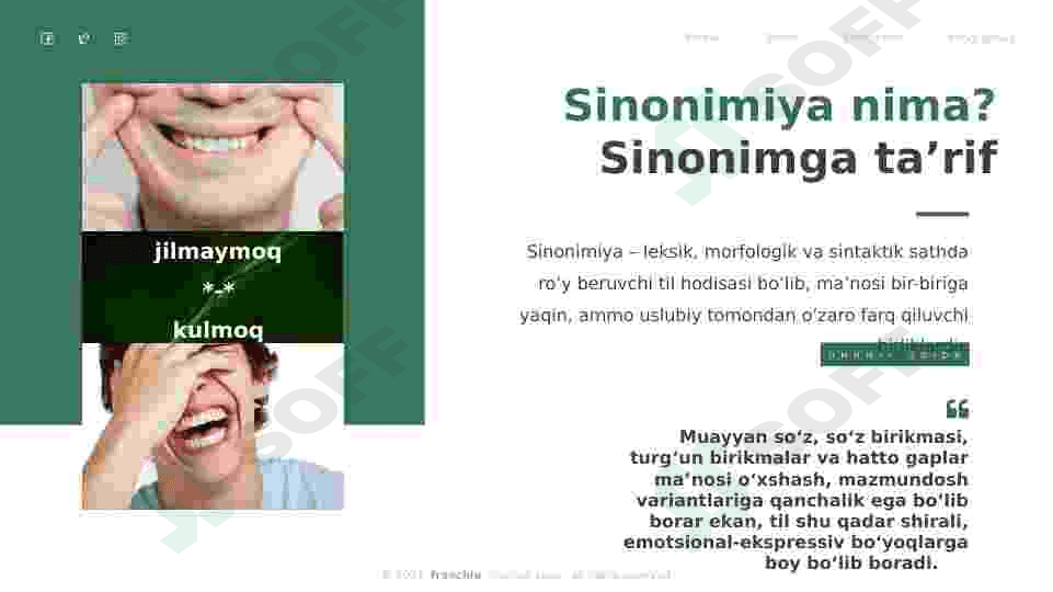 Sinonimlar va omonimlar lug'ati (ta'rif, muxtasar tarix va misollar) 3