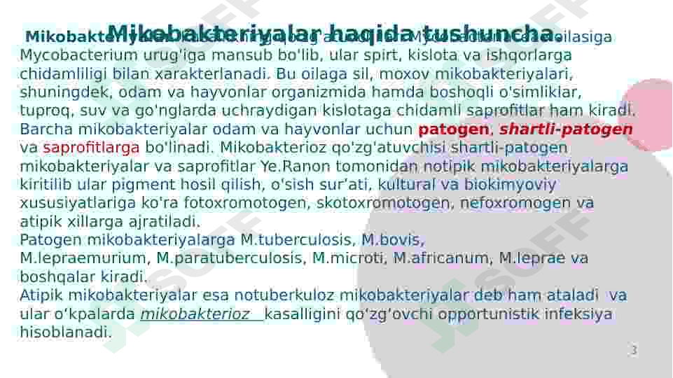 Atipik mikobkteriyalar va ularning ahamiyati. 3