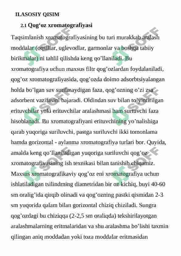 Qog‘ozdagi taqsimlanish xromatografiyasi va uni vitaminlar sofligini aniqlashda qo‘llanilishi 3