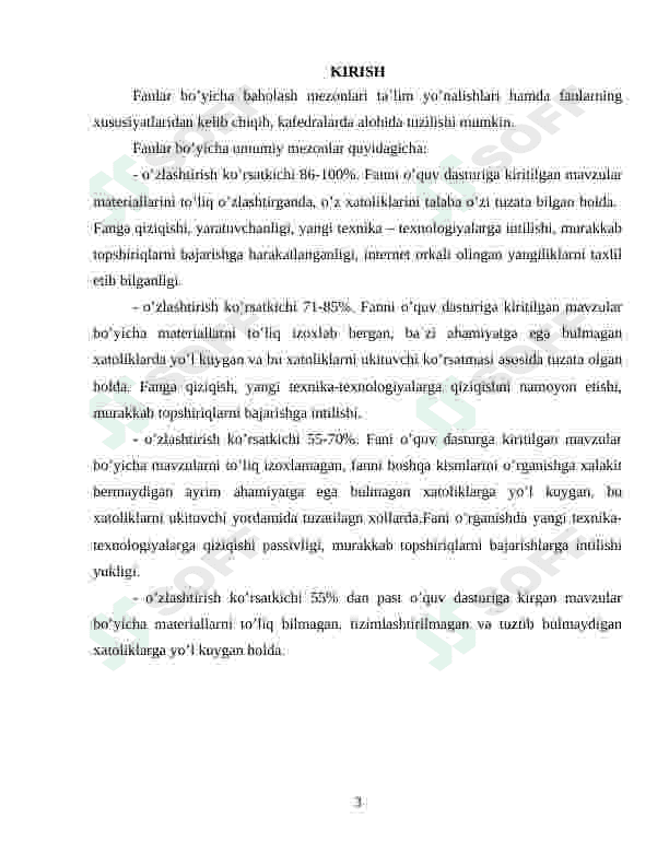 BILIM, KO‘NIKMA VA MALAKALARNI BAHOLASH MEZONLARI 3
