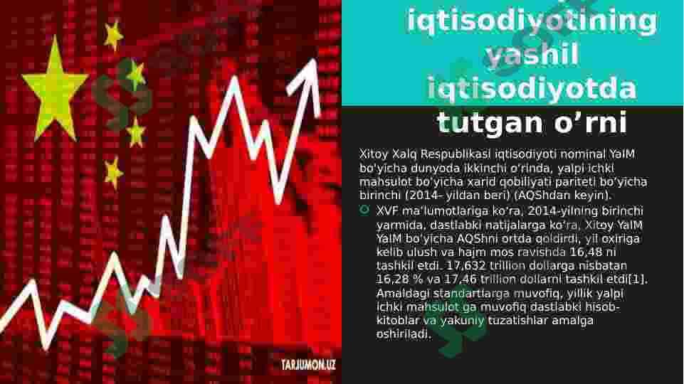 Xitoy iqtisodiyotining yashil iqtisodiyotda tutgan o’rni 3