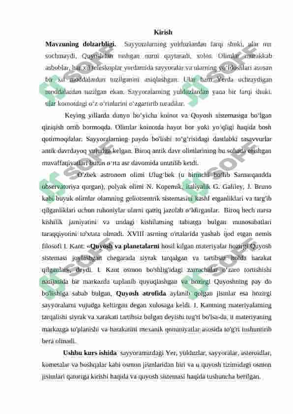 Yukduzlar va Sayyoralar 3