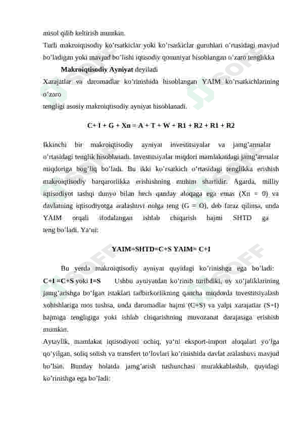 MILLIY HISOBCHILIK TIZIMIDAGI BOSHQA KО‘RSATKICHLAR VA ULAR О‘RTASIDAGI NISBAT 3