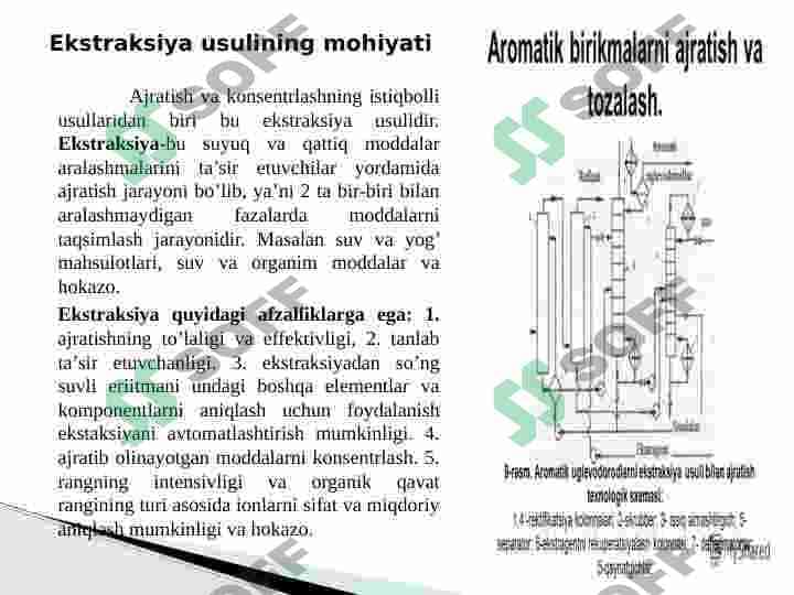 Tuproqni tadqiq qilish usullari. Ajratish va quritish asosidagi usullar . Ekstraksiya 3
