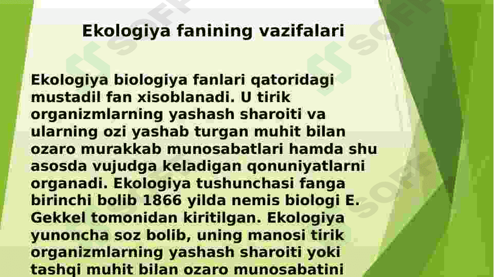 Ekologiya fanining maqsadi va vazifalari 3