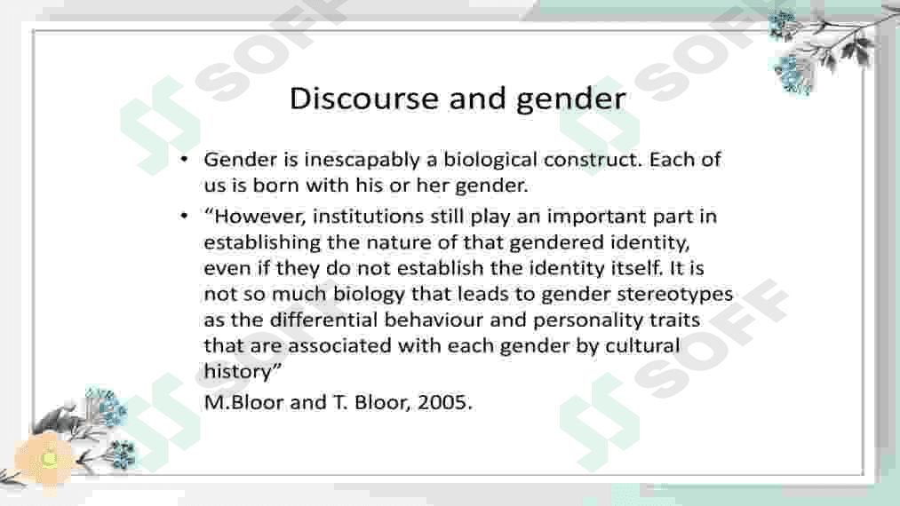 ANALYSIS OF GENDER  SPEECH CONCERNING SPOKEN DISCOURSE FEATURES. 4