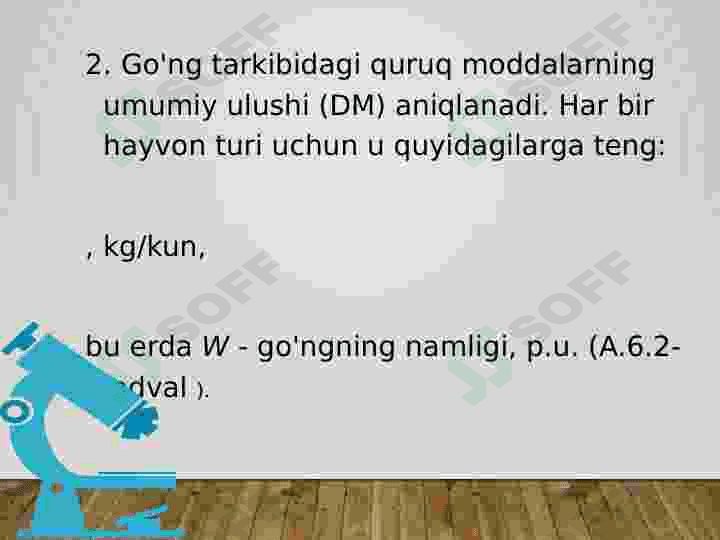 Biogaz qurilmalarining asosiy parametrlarini hisoblash bo`yicha amaliy mashg`ulot 4