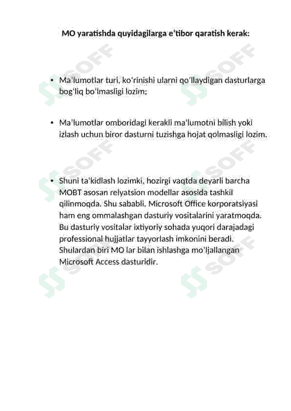MS Access da ma’lumotlar omborini tashkil etish 4