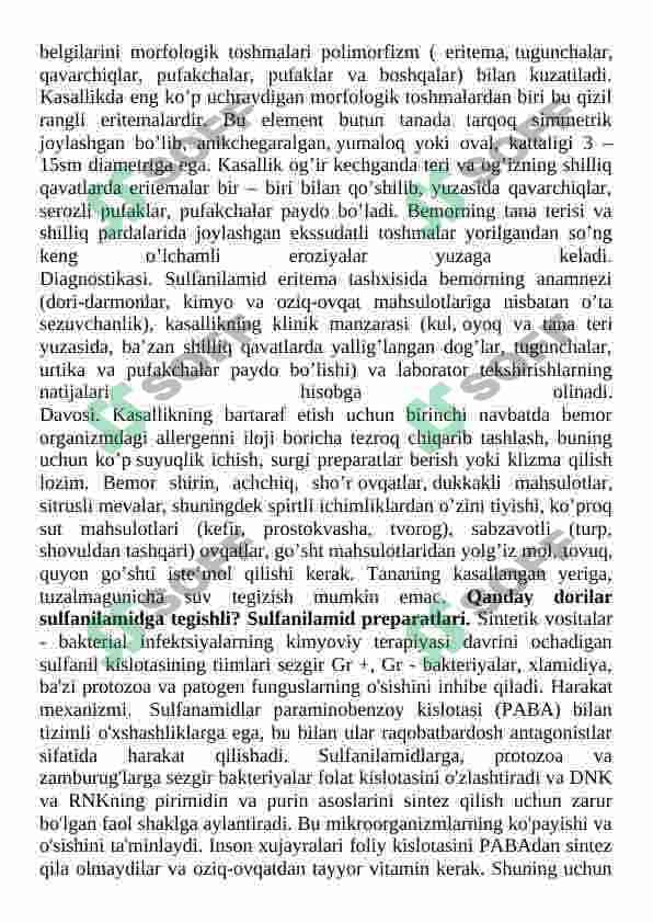 Sulfanilamid dori moddasini Yussx usulida aniqlash - YSSX 4