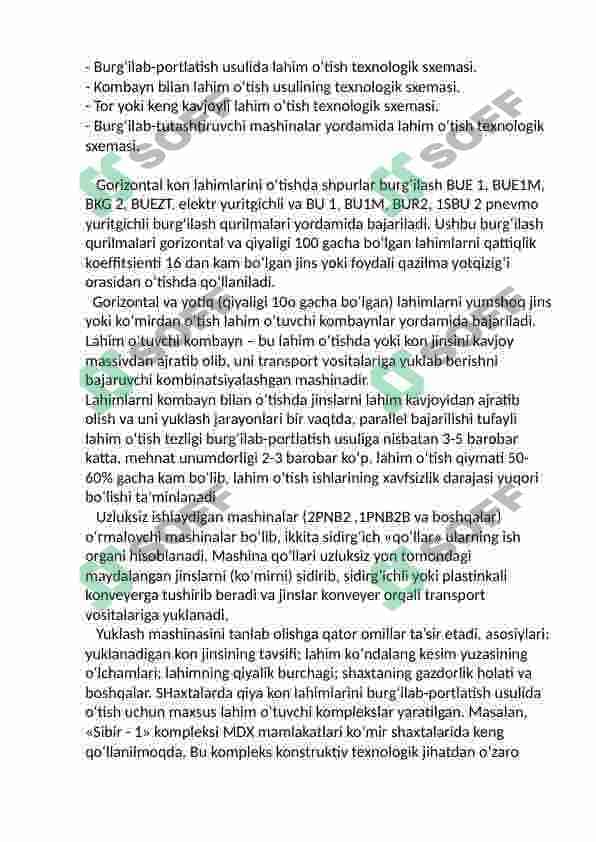 Ochiq konlarda qo'llaniladigan kombaynlar va mexanik qazish uskunalari 4