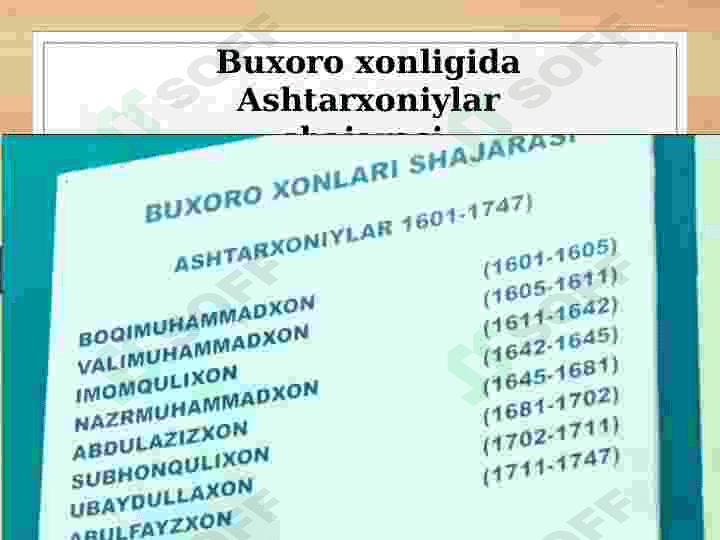Buxoro xonligida ashtarxoniylar hukumronligi 4