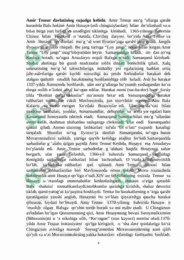 Temuriylar davrida Movarounnahrdagi siyosiy hayot 4