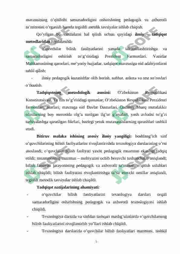 BOSHLANG'ICH SINF TEXNOLOGIYA DARSLARIDA O'QUVCHILARNING BILISH FAOLIYATINI SHAKLLANTIRISH METODLARI 4