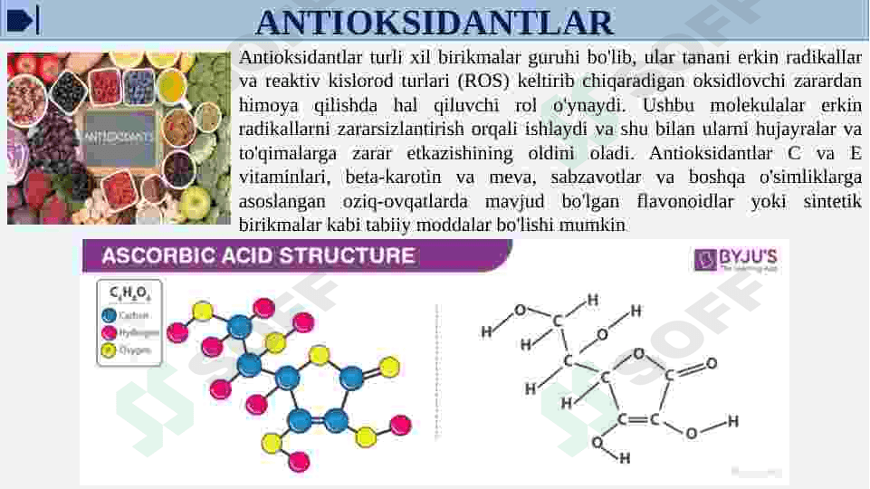 ANTIOKSIDANTLAR. ULARNING KLINIKADA QO'LLANILISHI 4