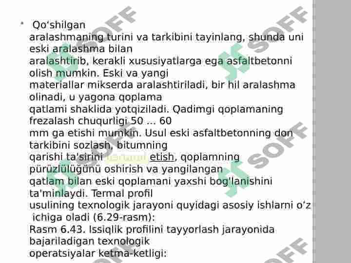 Asfaltbeton qoplamasini termoprofillash texnologiyasi 4