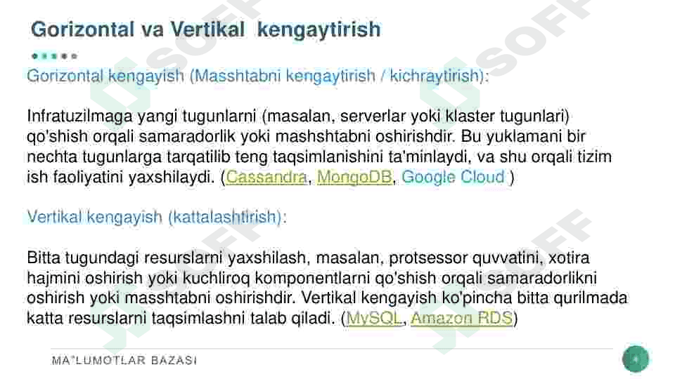 Taqsimlangan ma‘lumotlar bazasi va Internet. 4