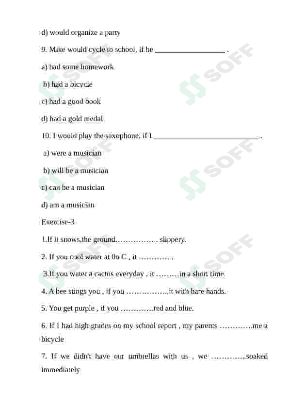 CONDITIONALS EXERCISES 4