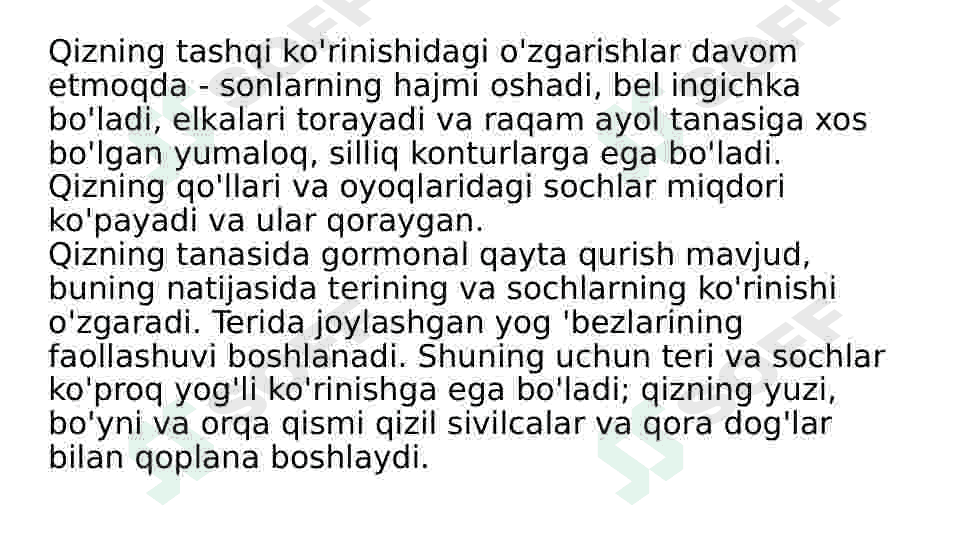 Qizlarda balog'at yoshi 4