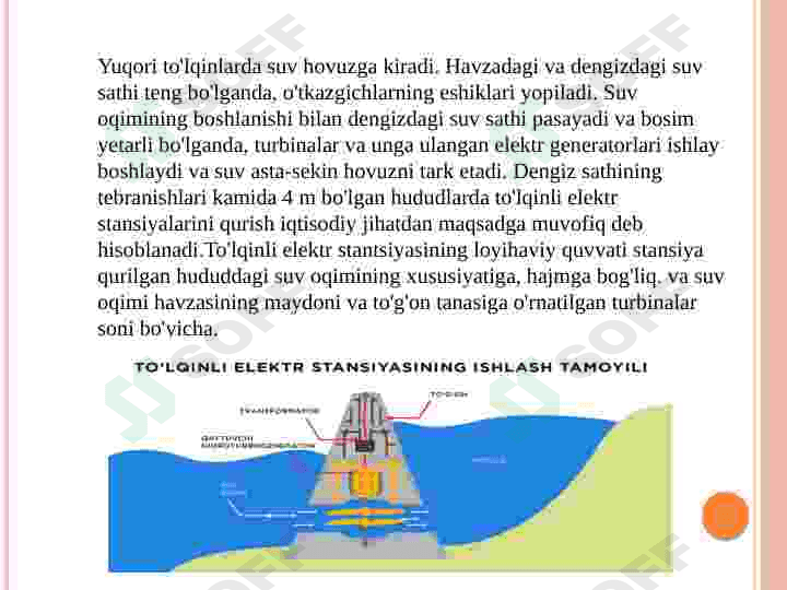 To`lqin energiyasi, dengiz energiyasi. Dengizlarda hosil bo`luvchi to`lqin energiyasidan foydalanish turlari 4