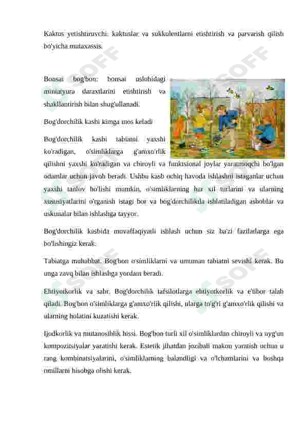 Bog'bon kasbiga doir dars ishlanma 4
