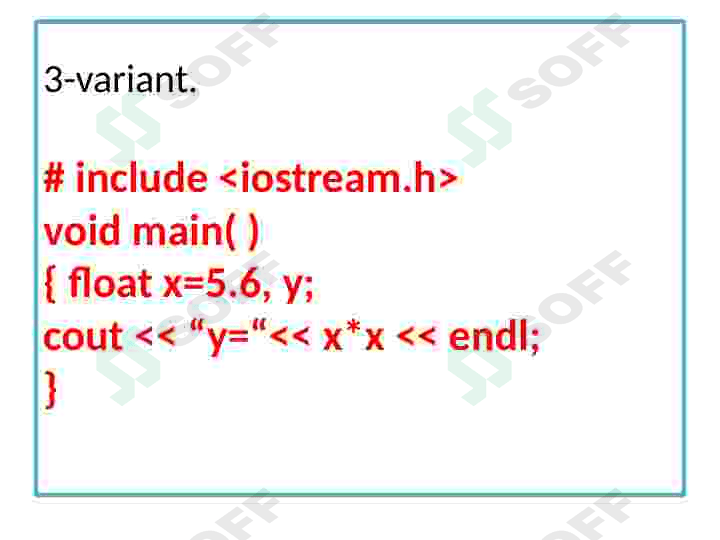 C/C++ tilida  chiziqli  dastur 4