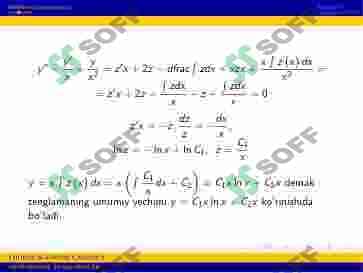 Yuqori tartibli chiziqli differensial tenglamalar. Ostrogradskiy-Liuvill formulasi 4