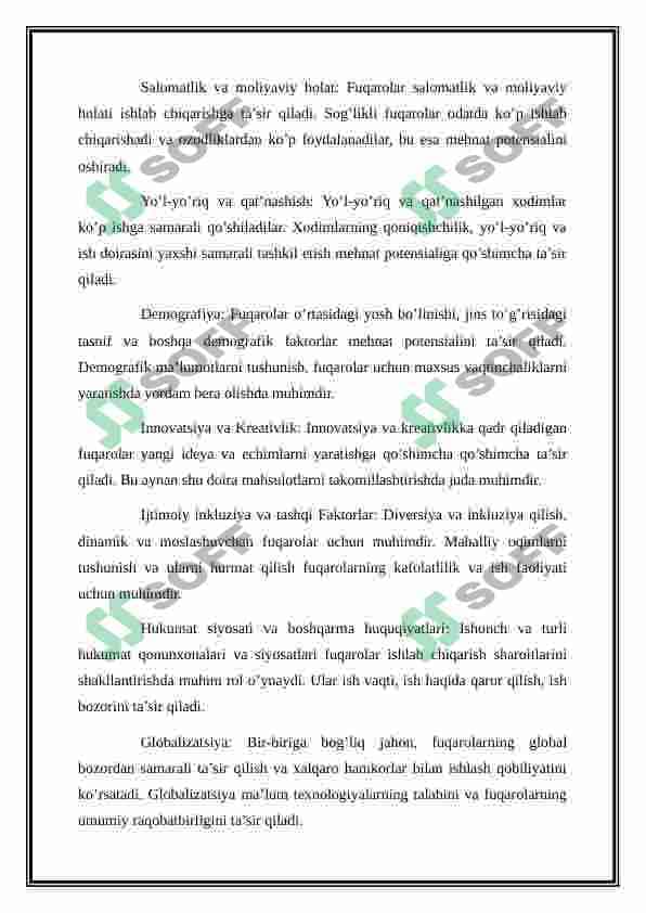Mamlakatni jadal isloh etish va modernizatsiyalash sharoitida mehnatni tashkil etishni takomillashtirish muammolari 4