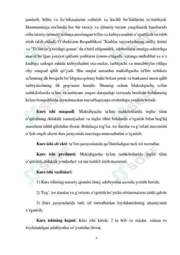INGLIZ TILIDA TOG'LAR, TOR DARALAR VA G’ORLARNI  O’RGATISH ISHLANMA-LOYIHASI 4