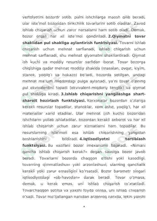 O‘zbekistonda milliy bozorni shakillantirish va rivojlantirish muammolari 4