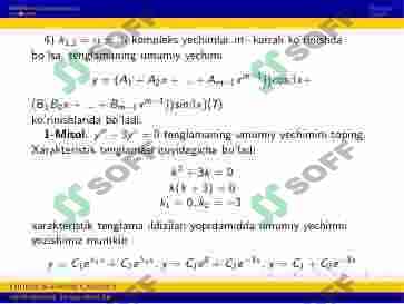O’zgarmas koeffisiyentli chiziqli bir jinsli differensial tenglamalarni yechish 4
