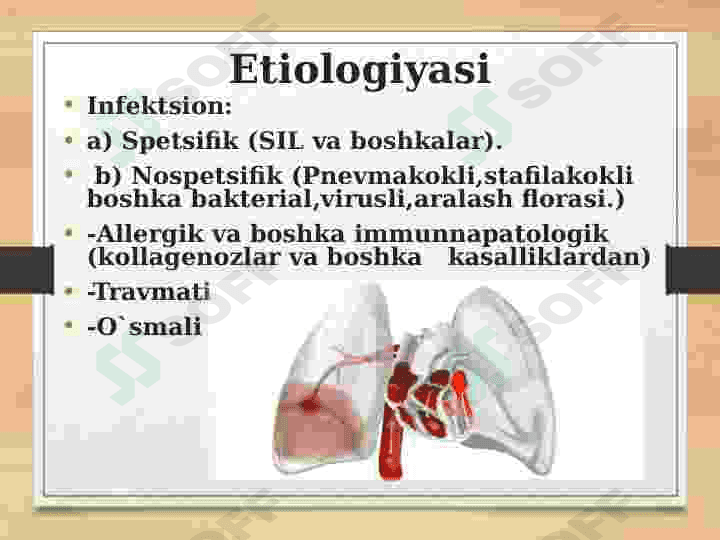 Plevritlar. Etiologiyasi, klinikasi, davolash usullari 4