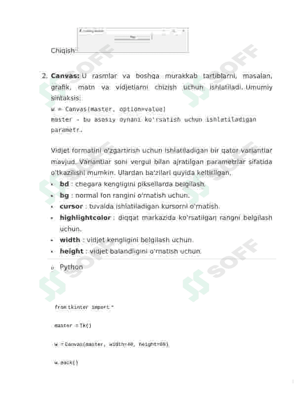 tkinter kutubxonasi haqida boshlang'ich ma'lumot 4