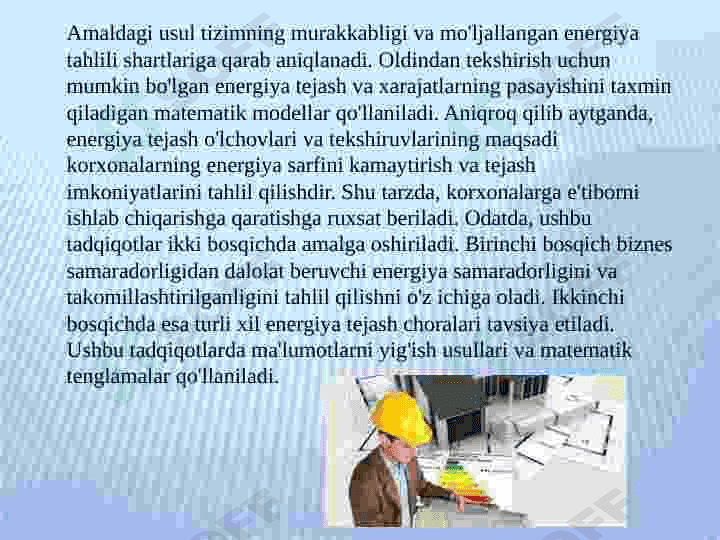 Sanoat korxonalari elektr taminot tizimida energetik audit 4