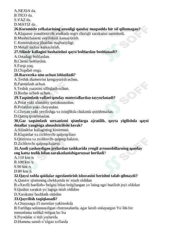 Avtomobil va yo'l harakati qoidalari 4