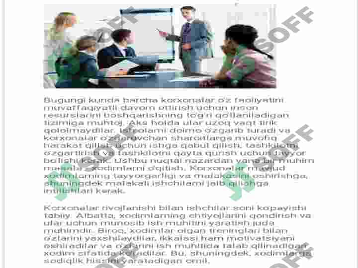 Inson resurslarini boshqarishda xodimlarni oʻqitish va rivojlantirishning ahamiyati 4