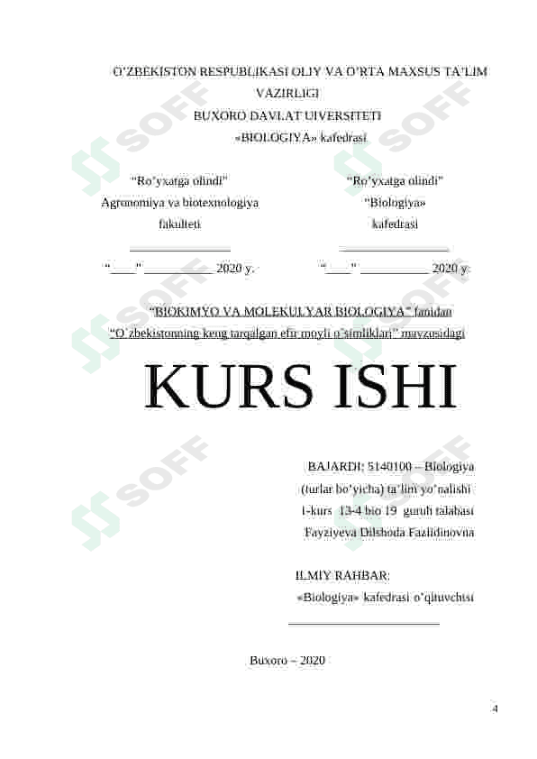 Oʻzbekistonning keng tarqalgan efir moyli oʻsimliklar 4