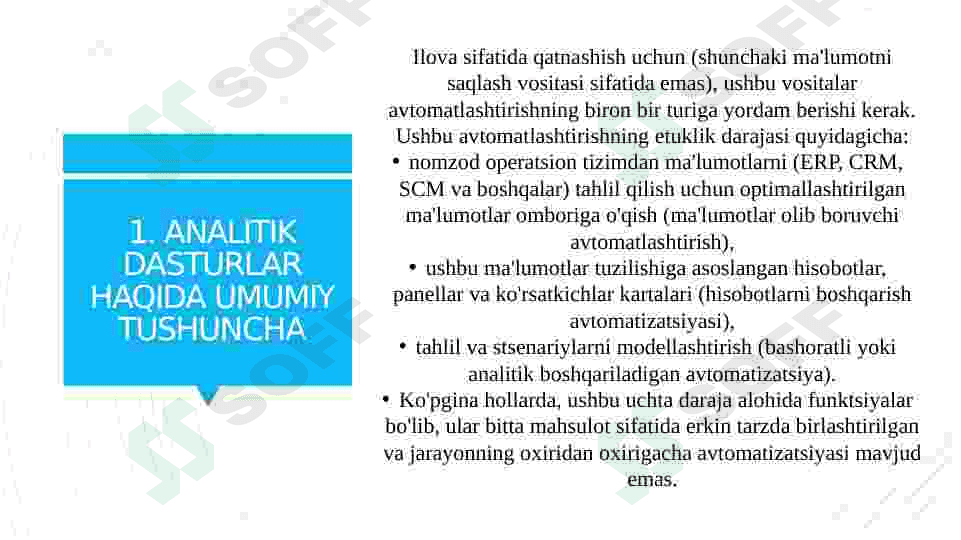 ochiq manba imkoniyatlarga ega analitik dasturlarni iqtisodiyotda qo'llash 4