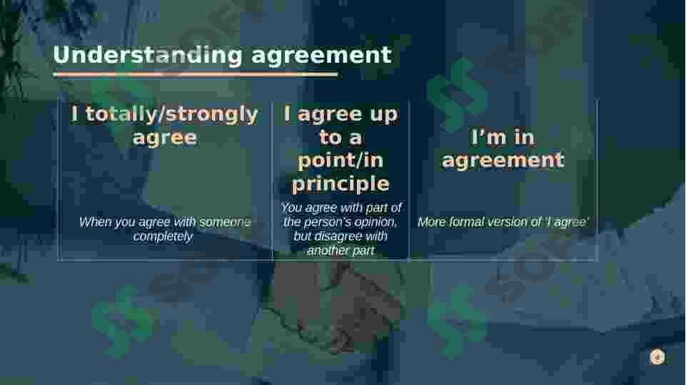 Language for agreeing and disagreeing 4