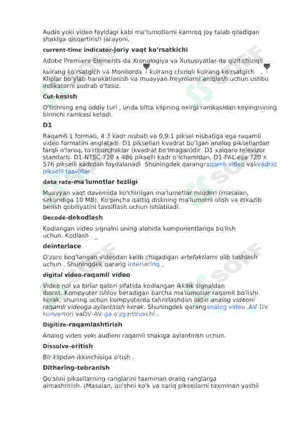 premiere pro dasturi uchun glossary montajda ishlatiladigan terminlar o'zbekcha 4