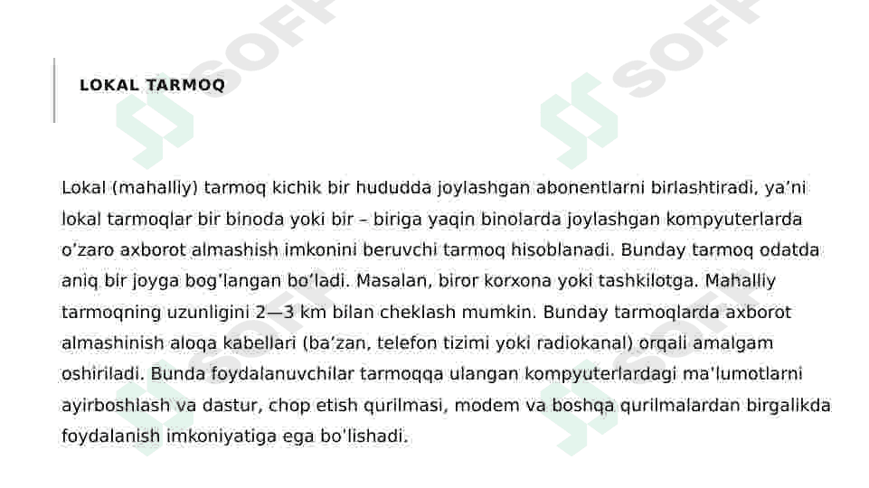 Local va Global tarmoqlar 4