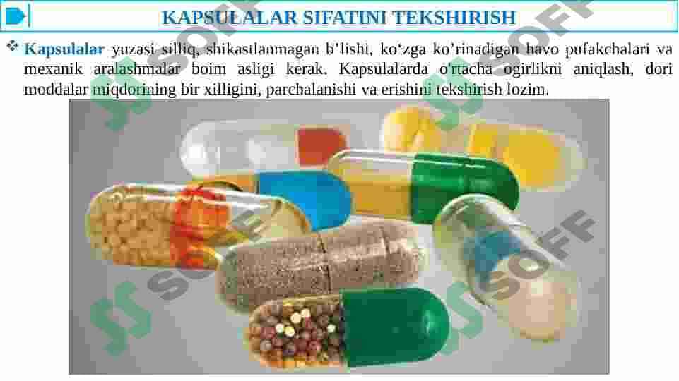 TABLETKALAR VA KAPSULALARNI SIFATINI BAHOLASH. 4