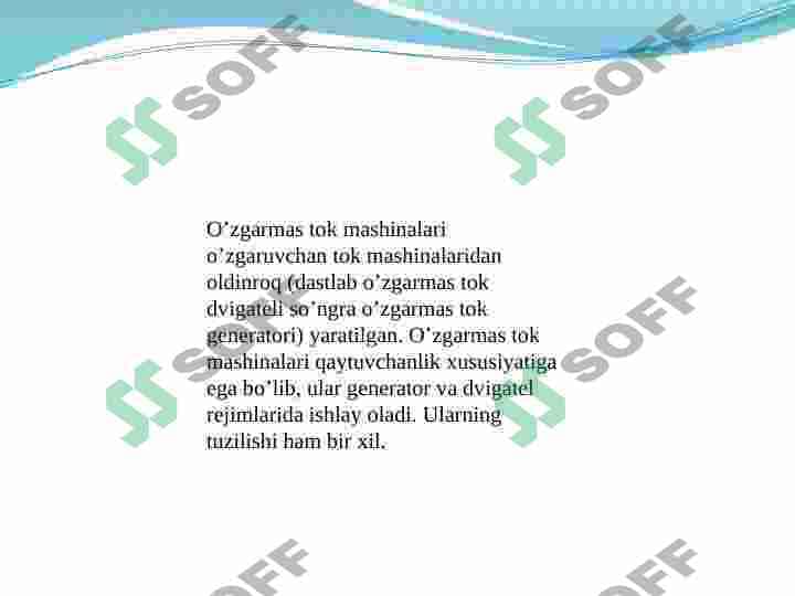 O`zgarmas tok generatorini va dvigatelini tekshirish 4